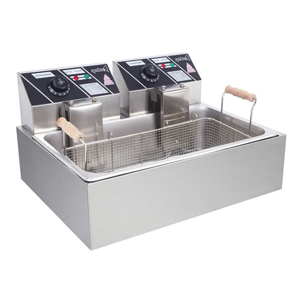 [Replace the old encoding 82308600]Eh83O 110V Oil Consumption 12.7Qt/12L Oil Pan Total Capacity 23.26Qt/22L Stainless Steel Large Single-Cylinder Electric Fryer 5000W Max - Discount Msrp 