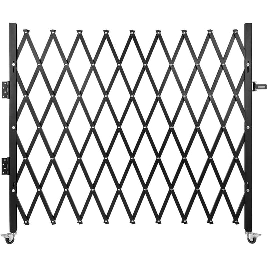 VEVOR Single Folding Security Gate, 7.1' H x 7.1' W (85 x 85 inch)Folding Door Gate, Steel Accordion Security Gate, Flexible Expanding Security Gate, 360° Rolling Barricade Gate, Scissor Gate - Discount Msrp 