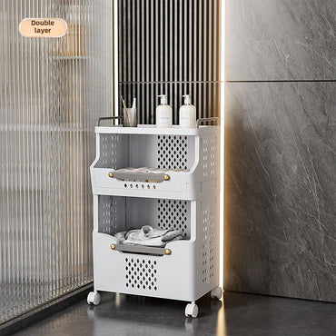 Laundry Basket Bathroom Foldable Dirty Clothes Storage Basket Wall Hanging Shelf - Discount Msrp 