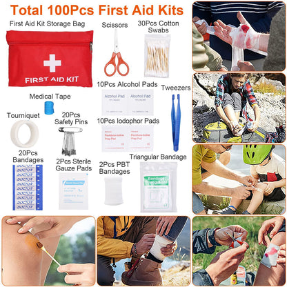 125Pcs Survival Kits Professional Emergency Survival Gear Tactical First Aid Kit Supplies for Outdoor Adventure Camping Hiking Hunting - Discount Msrp 
