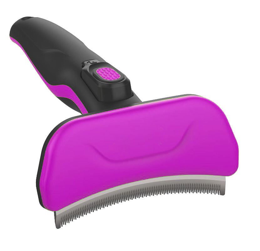 Pet Life 'Fur-Guard' Easy Self-Cleaning Grooming Deshedder Pet Comb - Discount Msrp 