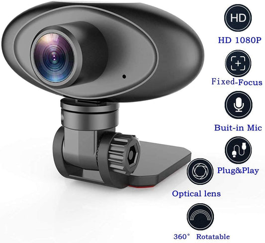 HD 1080P Webcam Noise Reducing Microphone Widescreen Rii RC100 USB Computer Desktop Camera for Video Calling Streaming Recording Conferencing Gaming 360° Rotat Low-Light Correction - Discount Msrp 