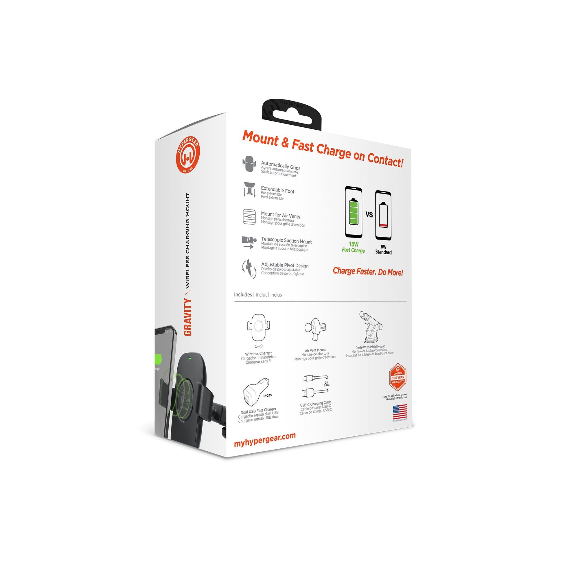 HyperGear Gravity 15W Wireless Fast Charge Mount - Discount Msrp 
