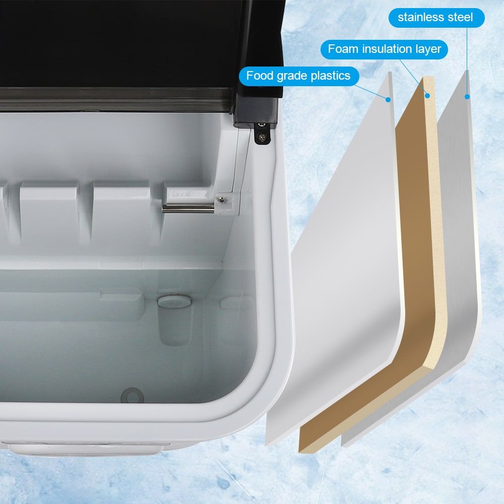 Countertop Ice Maker with 9 Bullet Ice in 7 Mins, Portable Ice Machine with Ice Scoop and Basket , 26.5lbs/24H, Self-Cleaning,Stainless,for Home Office Bar Party - Discount Msrp 