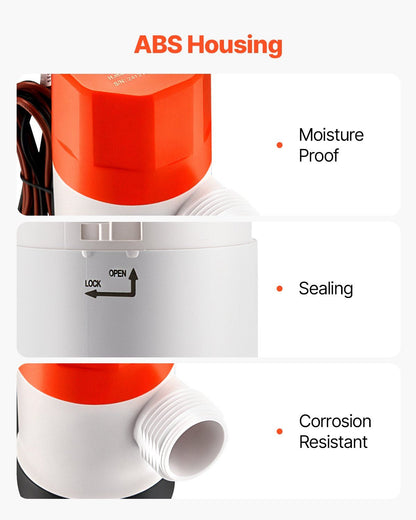 Livewell Pump for Boat 12V 800 GPH Livewell Aerator Pump Straight 2 Inlets - Discount Msrp 