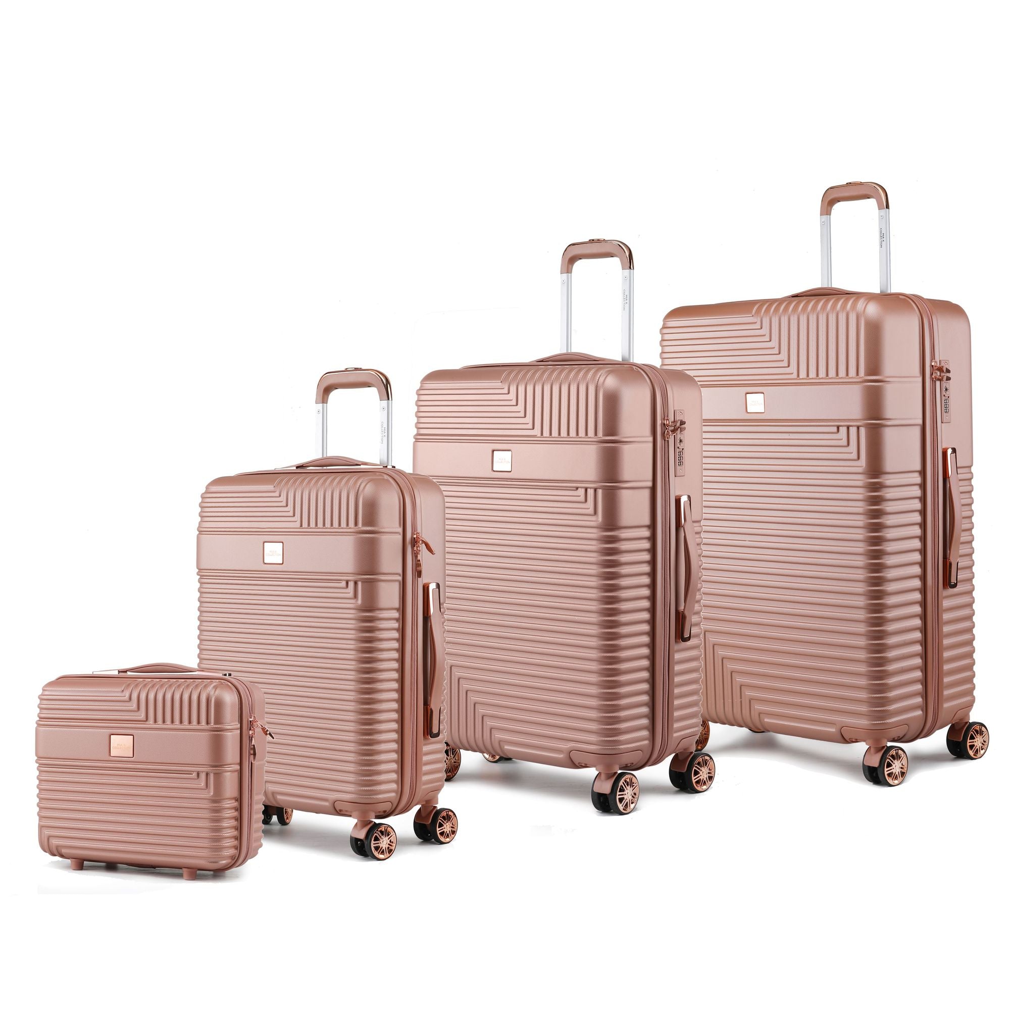 MKF Collection Mykonos Luggage Set- Extra Large Check-in, Large Check-in, Medium Carry-on, and Small Cosmetic Case by Mia K - Discount Msrp 