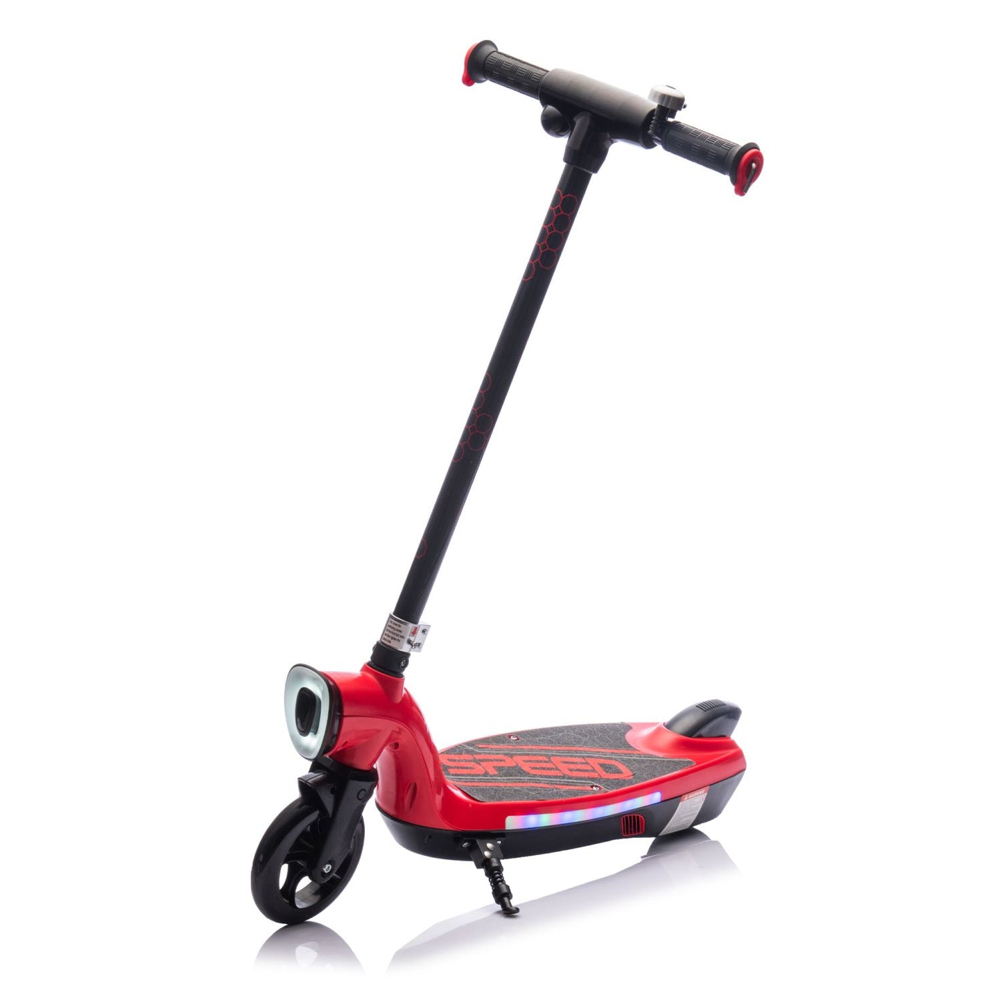 Kids Ride On Electric Scooter With Kickstand,Scooter Bell,Faster Speed And Longer Usage Time,Rear Brake,Wider Pedal,Non-Slip Handle,Colorful LED Lights,5.59-6.84 MPH For Kids 6+. - Discount Msrp 