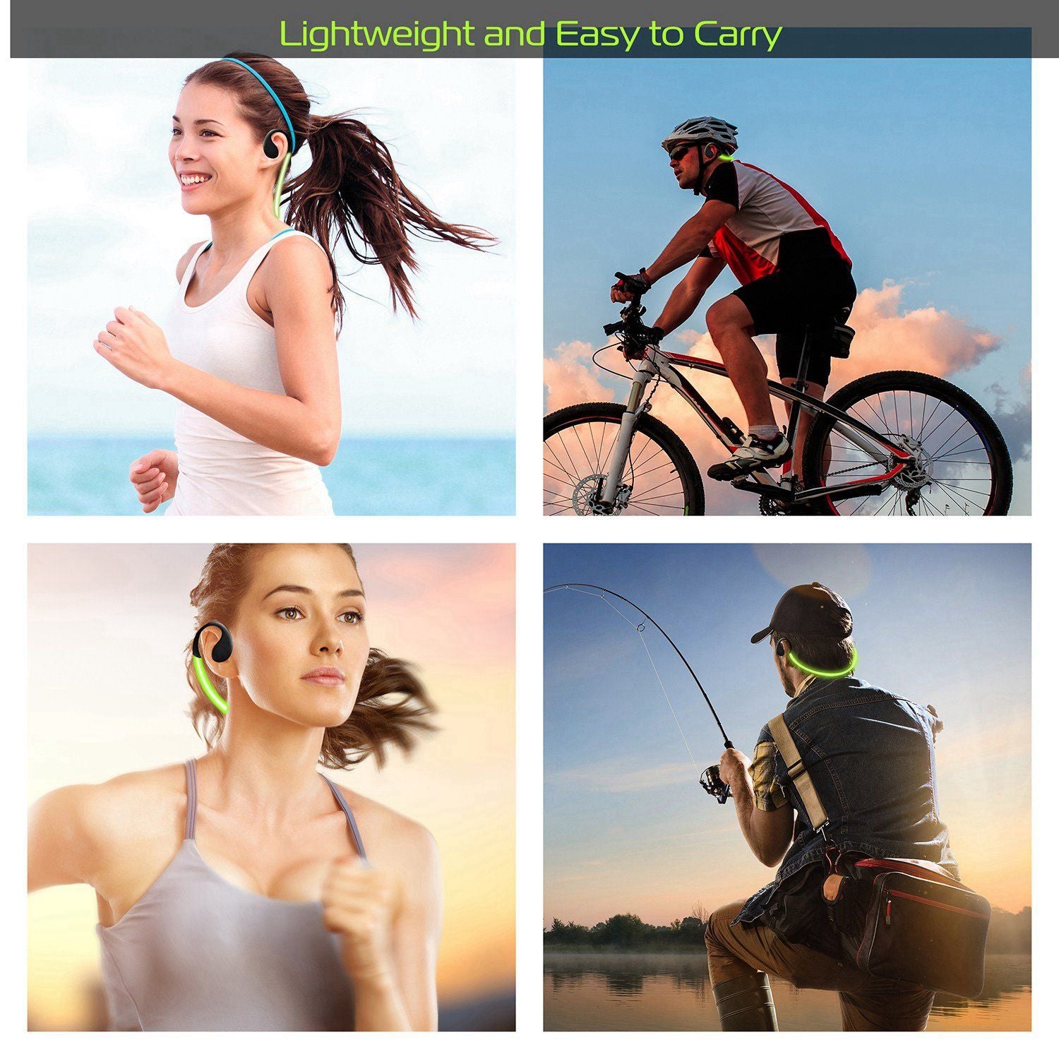 Wireless Sports Headsets Wireless V4.1 Neckband Earphones HD Stereo Sweat-proof Headphones Earbuds - Discount Msrp 