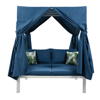 Outdoor Patio Sunbed with Curtains, High Comfort, Suitable for Multiple Scenarios - Discount Msrp 