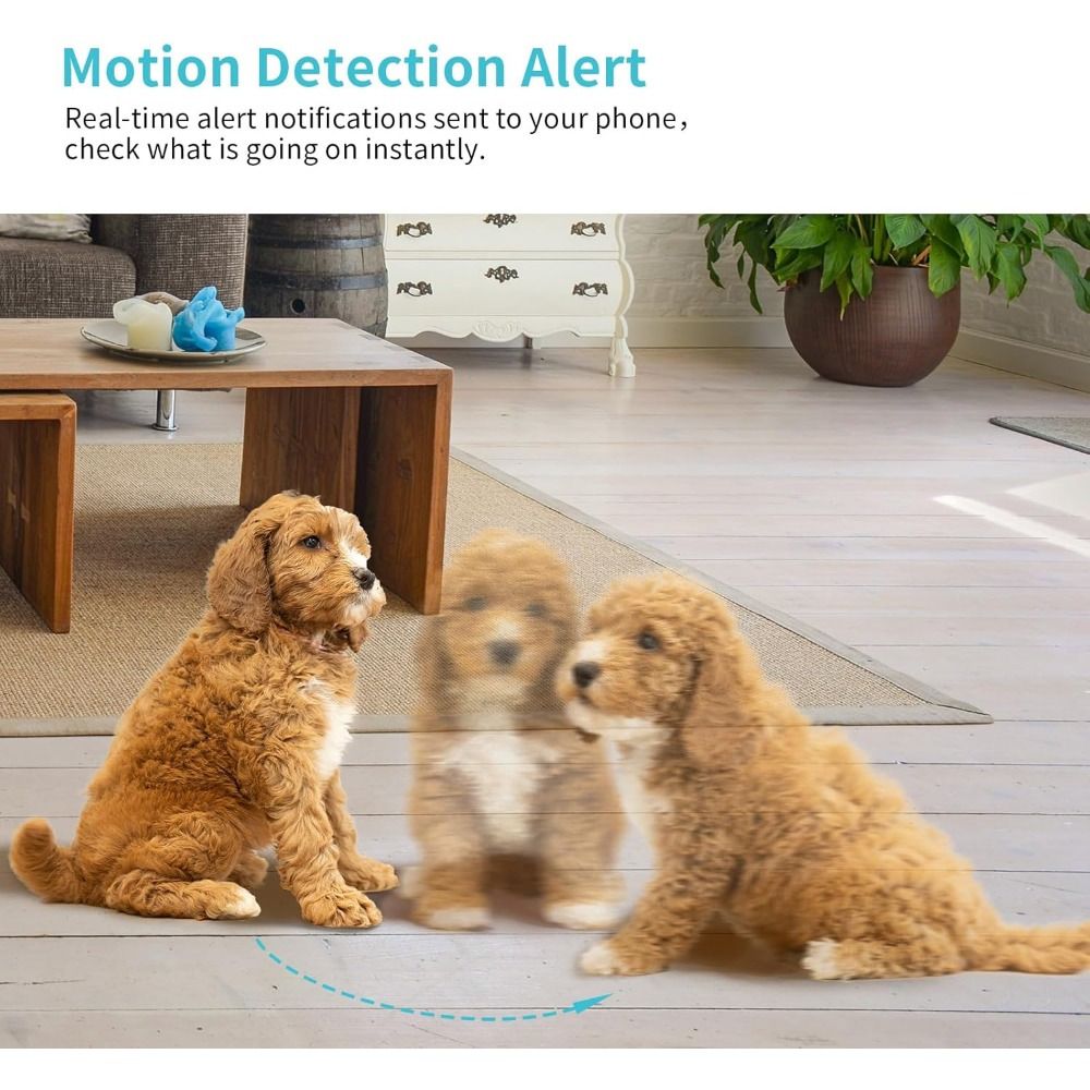 Pet Camera, 2K HD Dog Camera with Mobile APP, 360° Pan/Tilt View Puppy Camera, MagivPix Night Vision, Motion Tracking Alert with Cloud/Local SD, Home Indoor Security Camera - Discount Msrp 