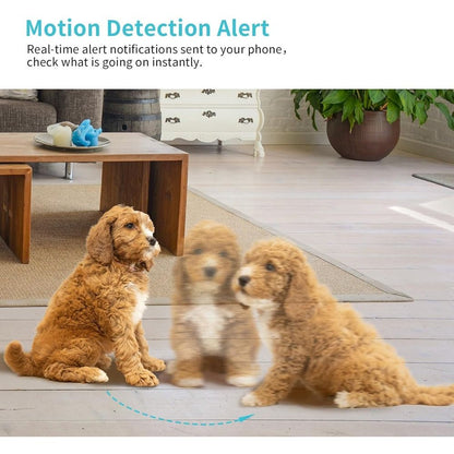 Pet Camera, 2K HD Dog Camera with Mobile APP, 360° Pan/Tilt View Puppy Camera, MagivPix Night Vision, Motion Tracking Alert with Cloud/Local SD, Home Indoor Security Camera - Discount Msrp 