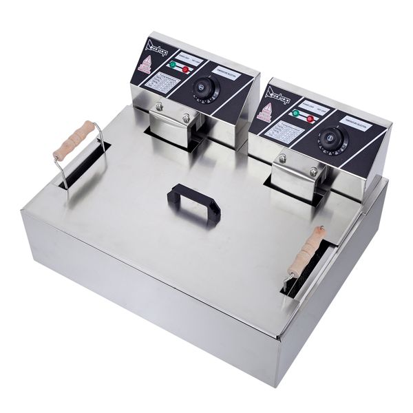 [Replace the old encoding 82308600]Eh83O 110V Oil Consumption 12.7Qt/12L Oil Pan Total Capacity 23.26Qt/22L Stainless Steel Large Single-Cylinder Electric Fryer 5000W Max - Discount Msrp 