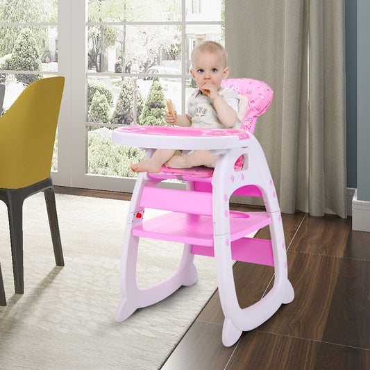 Multipurpose Adjustable Highchair,Children's dining chair for Baby Toddler Dinning Table with Feeding Tray and 5-Point Safety Buckle XH - Discount Msrp 