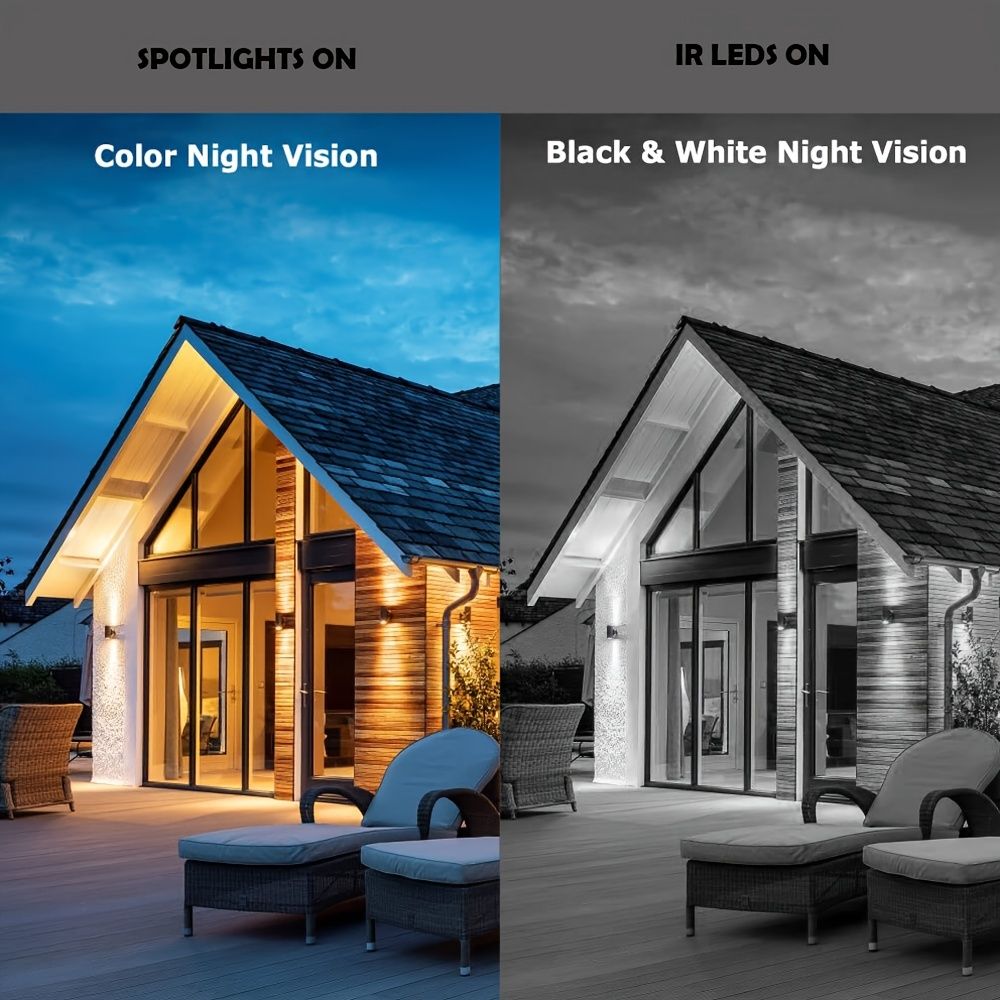 Security Cameras Outdoor - 1080P Color Night Vision Wireless WiFi Home Video Surveillance Pan & Tilt 360° View; Auto Tracking Smart Alerts; 2-Way Audio; Weatherproof Without TF/SD Card - Discount Msrp 