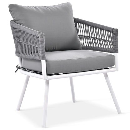 4-Piece Patio Furniture Set, Outdoor Furniture with Acacia Wood Table, Patio Conversation Set with Deep Seating & Thick Cushion for Backyard Porch Balcony - Discount Msrp 