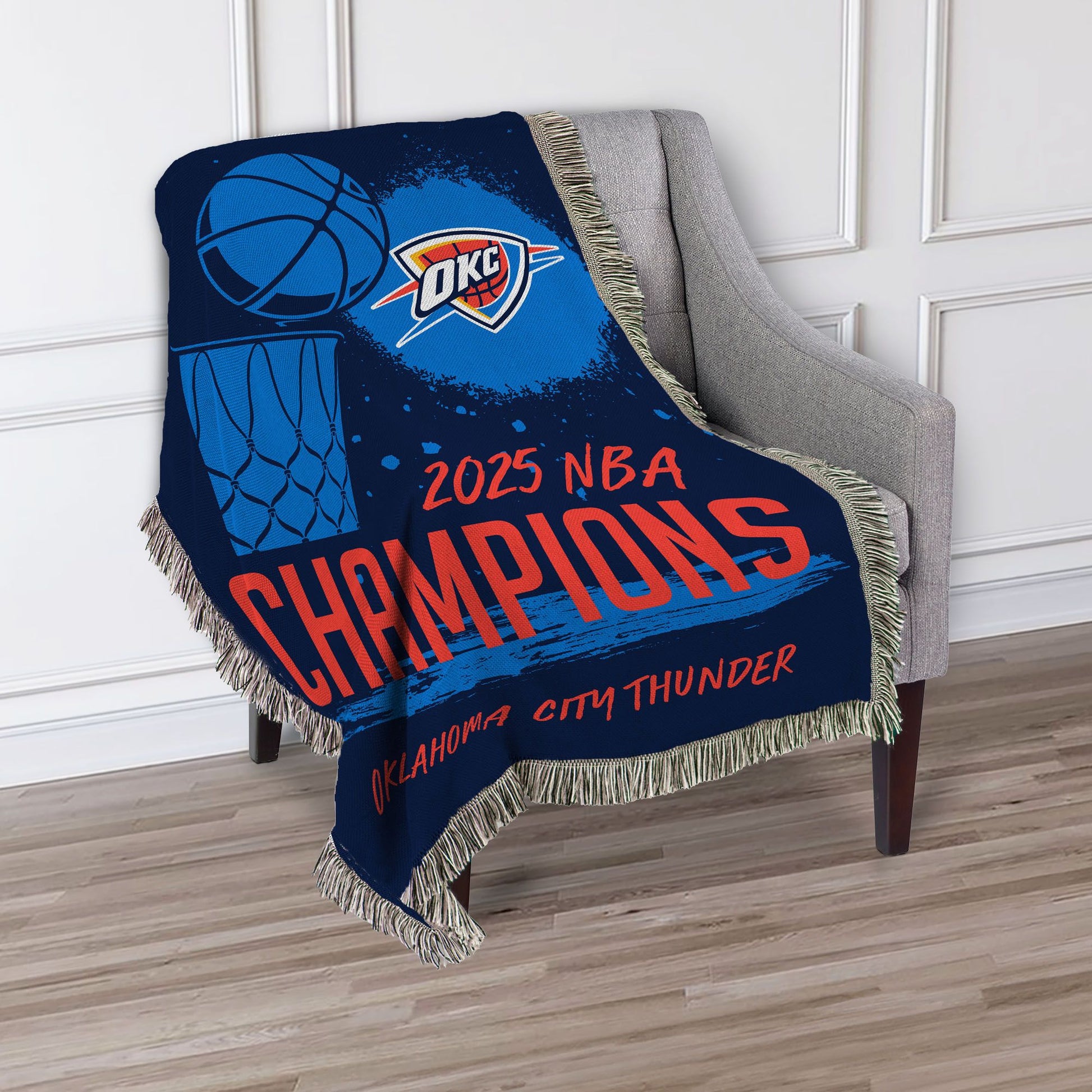 Oklahoma City Thunder NBA Victors Woven Tapestry 48 x 60 inches - Discount Msrp 