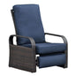 Outdoor Recliner Chair; Automatic Adjustable Wicker Lounge Recliner Chair with 5.12'' Thicken Cushion - Discount Msrp 
