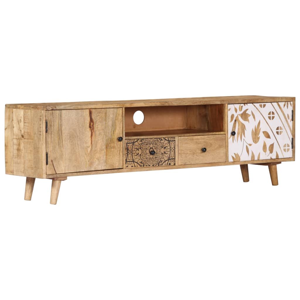 TV Stand 55.1"x11.8"x15.7" Solid Wood Mango - Discount Msrp 