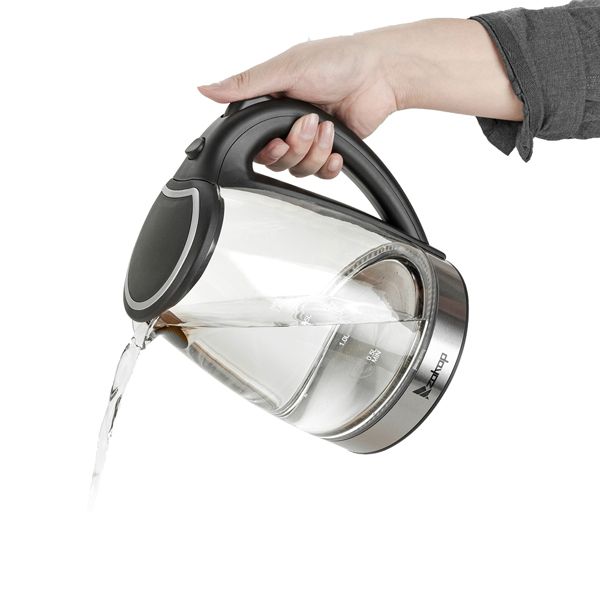 [Old Code: 93541003] ZOKOP HD-1857-A 110V 1200W 1.8L Electric Glass Kettle US Plug - Discount Msrp 
