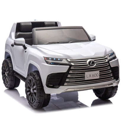 Licensed LEXUS LX600 24V Two-seater XXL Kids Ride On Car W/Parents Control,Seat width 20 inches,2WD,Four-wheel suspension,Bluetooth,MP3,Music,Power display,Speeds 1.86-3.11MPH For Kids. - Discount Msrp 