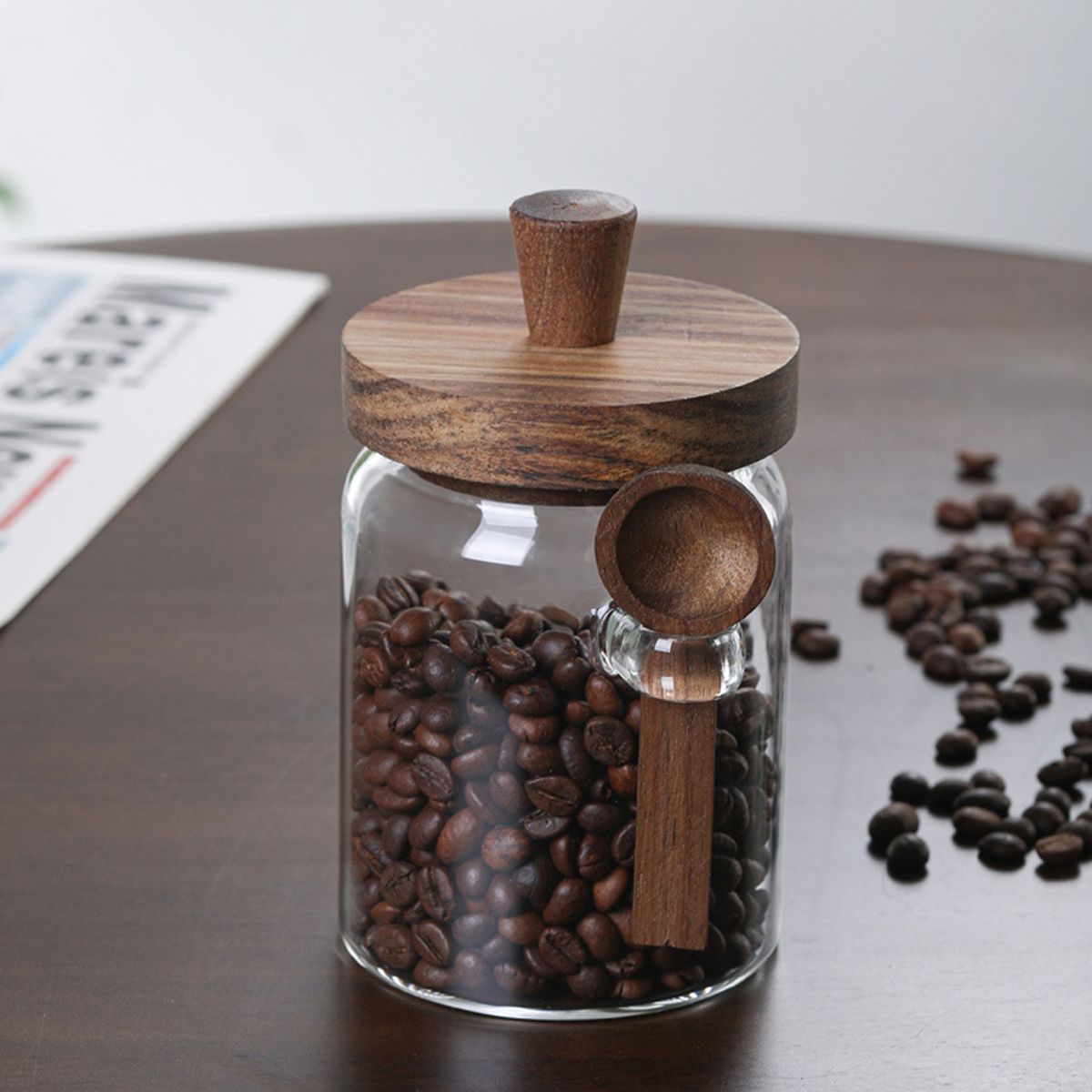 3 Pcs Glass Coffee Jars with Spoons, Candy Jars, Biscuit Jars, Storage Jars, Tea Jars, Snack Jars, Seasoning Jars, Salt Jars, Pepper Jars - Discount Msrp 