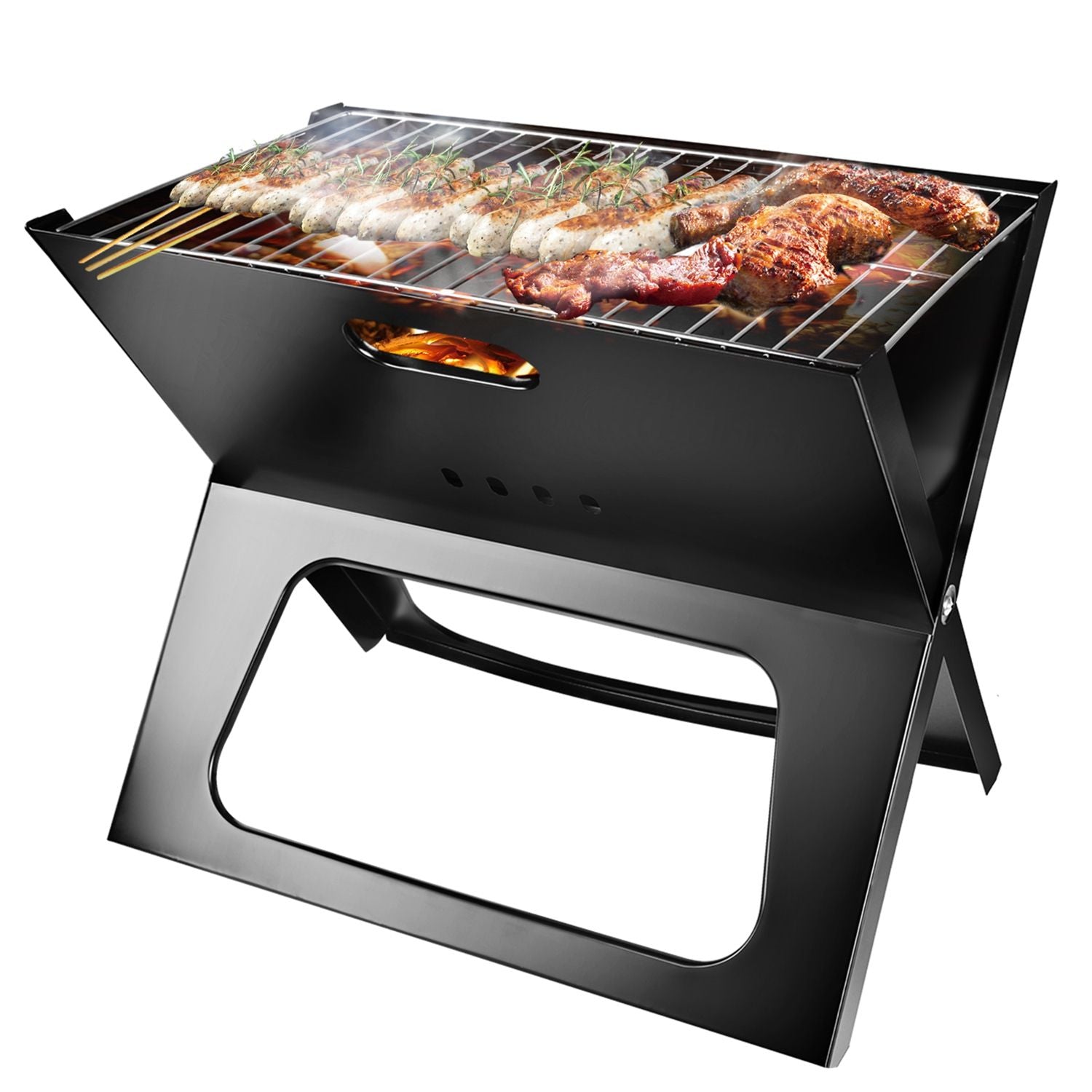 Portable BBQ Barbecue Grill Foldable Charcoal Grill Camping Garden Outdoor Travel - Discount Msrp 