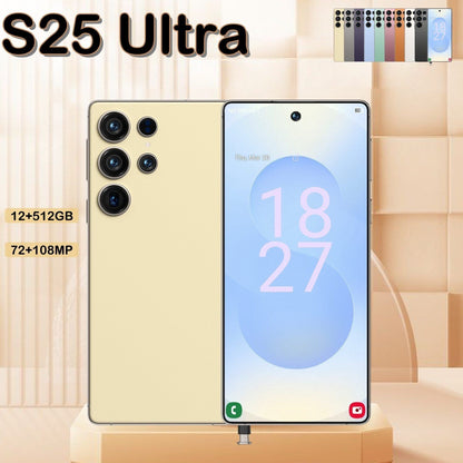 I25 Ultra 5G Smartphone, 12+512GB Unlocked Cell Phone, 6.8" HD Screen Unlocked Phones, , 6000mAh Battery, Built in Pen, Android 14, Face ID+Fingerprint Lock(Golden) - Discount Msrp 