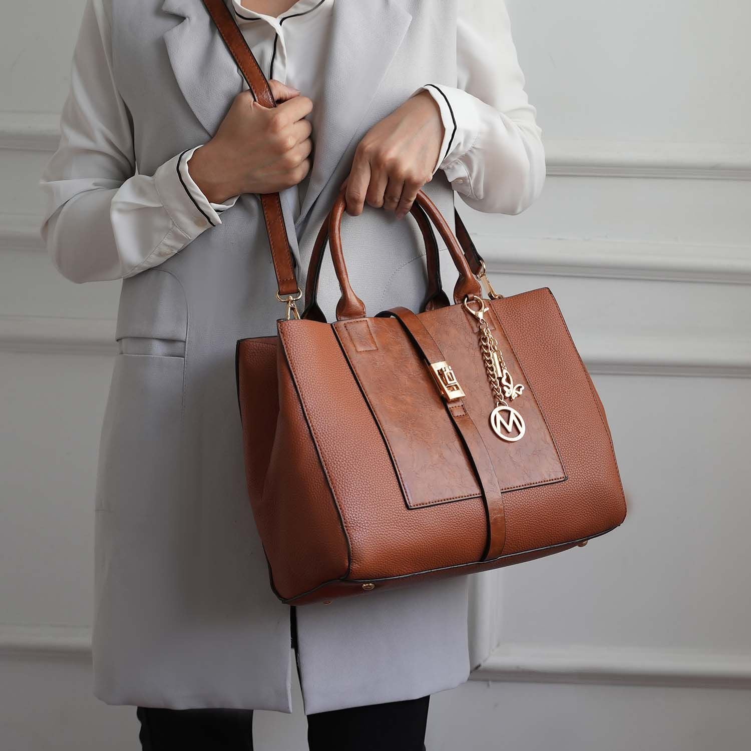 MKF Collection Yola Satchel Bag with Wallet Vegan Leather Women by Mia K - Discount Msrp 