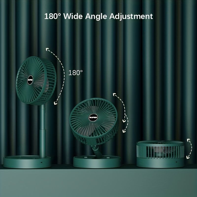 Portable Desk Fan; USB Rechargeable Fan; Folding Telescopic Adjustable Cooling Fan; Mini Summer Quiet Table Fan For Home Office Bedroom Gift For Birthday/Easter/President's Day/Boy/Girlfriends - Discount Msrp 
