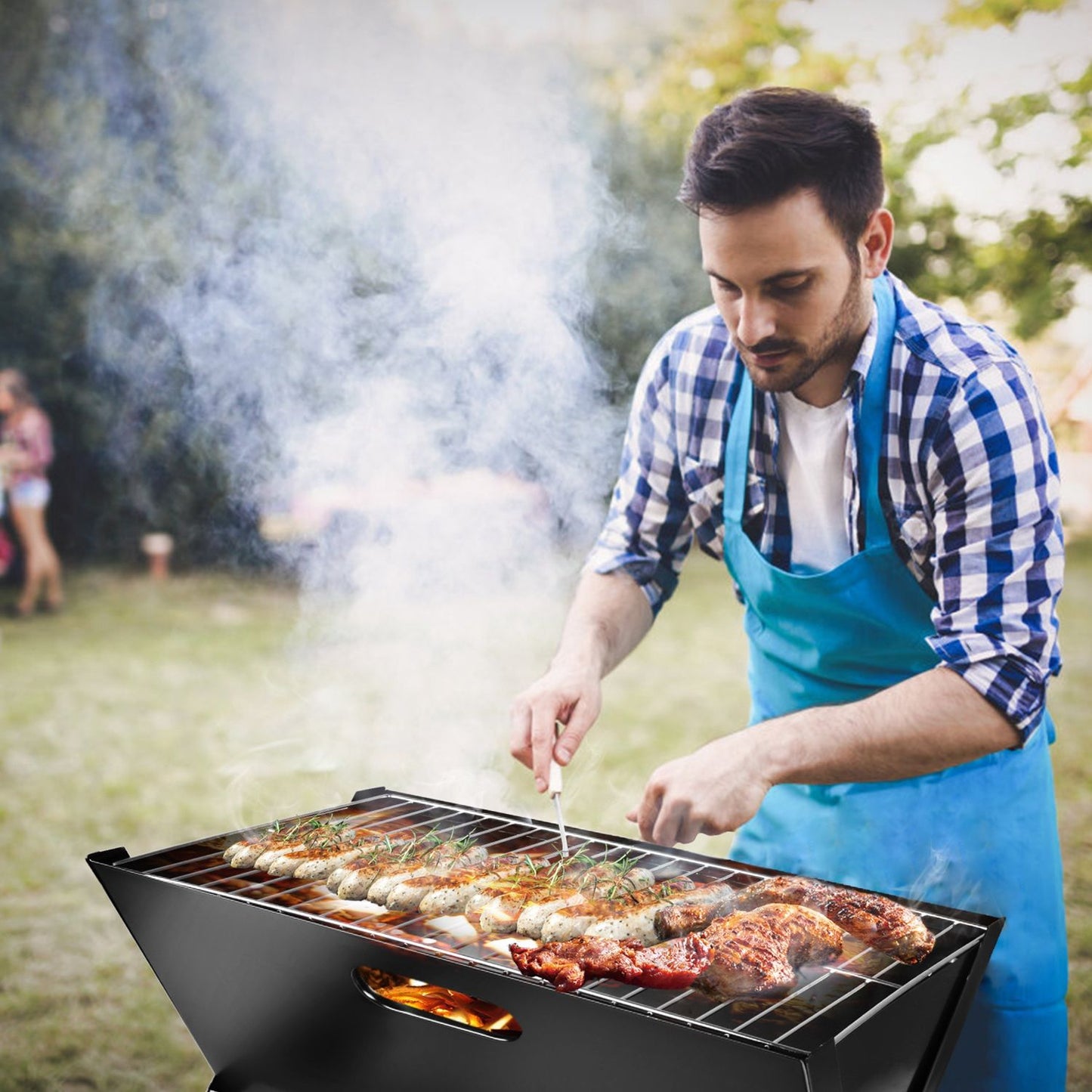 Portable BBQ Barbecue Grill Foldable Charcoal Grill Camping Garden Outdoor Travel - Discount Msrp 