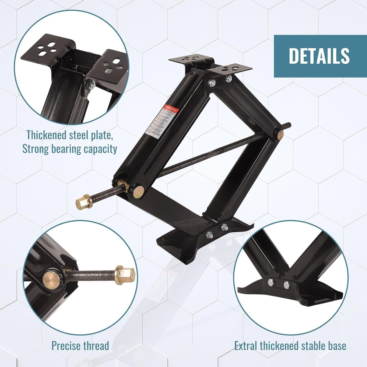 2Pcs Scissor Jack, 6500 lbs * 2, Leveling Scissor Jacks Set with Handle,RV Trailer Camper Stabilizer, for Trucks Cars MPVs Sedans,Station Wagon - Discount Msrp 