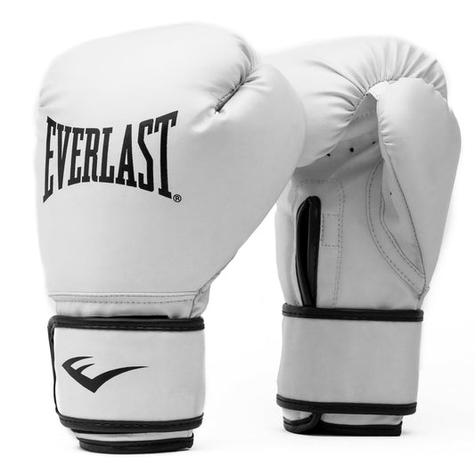 White L/XL Core Boxing Training Gloves – 2-Piece Set – Synthetic Leather with Odor Resistance - Discount Msrp 