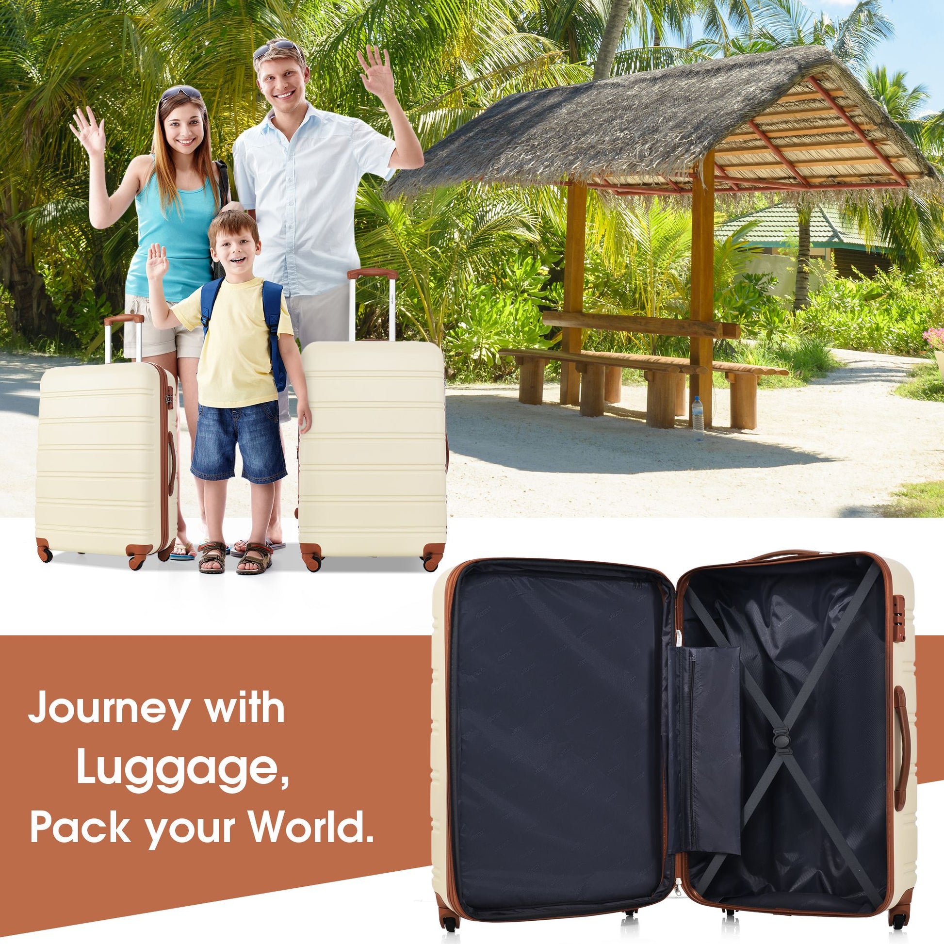 Hardshell Luggage Sets 4 pcs + Bag Spinner Suitcase with TSA Lock Lightweight-16"+20"+24"+28" Luggages - Discount Msrp 