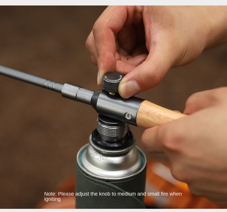Outdoor camping extended flame-throwing gun stainless steel gun burning pig hair supplies camping straight handle handheld detachable igniter - Discount Msrp 