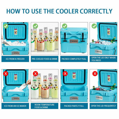 16 Quart 24-Can Capacity Portable Insulated Ice Cooler with 2 Cup Holders - Discount Msrp 