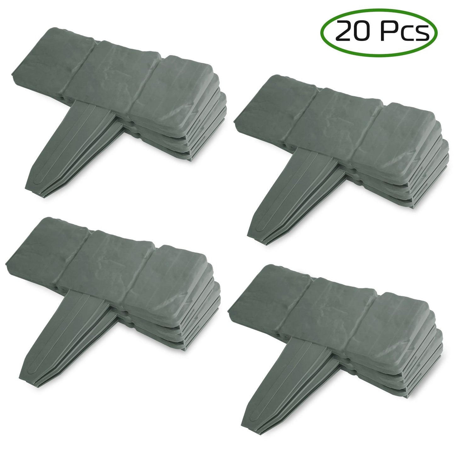20 PCS Cobbled Stone Effect Plastic Garden Lawn Border Edging - Discount Msrp 