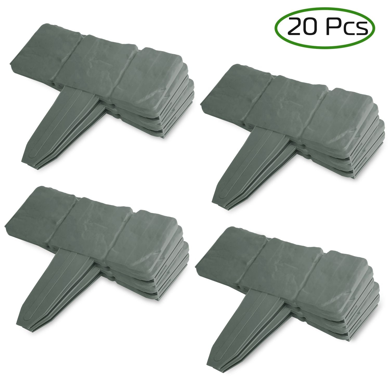 20 PCS Cobbled Stone Effect Plastic Garden Lawn Border Edging - Discount Msrp 