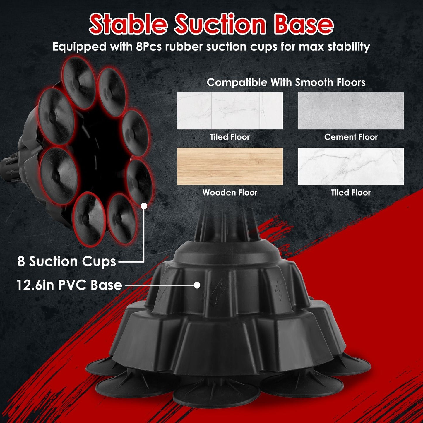 Punching Bag with Stand Free Standing Boxing Ball for Adults 43.3-63in Height Adjustable Boxing Bag with Gloves Wrist Sleeves Stable Suction Base for Fitness Speed Training GPCT5420 - Discount Msrp 