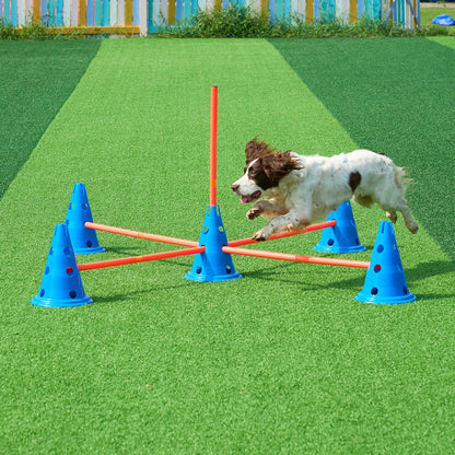 VEVOR Dog Agility Hurdle Cone Set 6 PCS Kit-12 xCones 6 xAgility Rods with Bag - Discount Msrp 