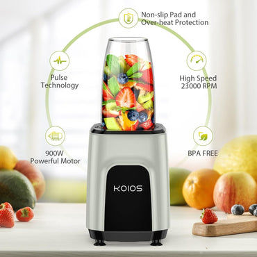 KOIOS 850W Countertop Blenders for Shakes and Smoothies; Protein Drinks; Nuts; Spices; Fruit Vegetables Drinks; Coffee Grinder for Beans; 11-Piece Kitchen Blender Set - Discount Msrp 