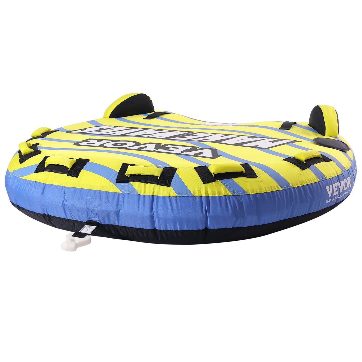 VEVOR Towable Tube for Boating, 1-3 Riders Inflatable Towable Tube with Bumper Fins, 510 lbs Water Sport Towable Tubes for Boats to Pull, Full Nylon Cover, EVA Grab Handles and Speed Safety Valve - Discount Msrp 