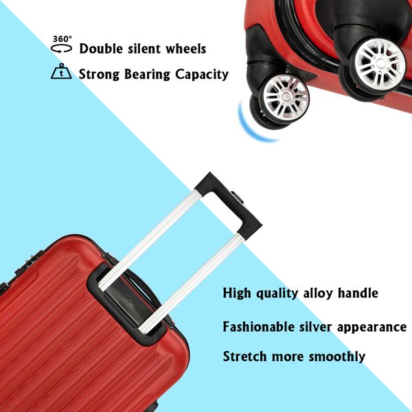 3-in-1 Multifunctional Large Capacity Traveling Storage Suitcase Luggage Set Red - Discount Msrp 