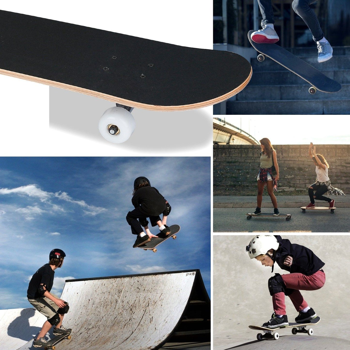 31x8in Skateboards Complete Standard Skate Boards For Girls Boys Beginner 9 Layers Maple Concave Skateboard For Kids Youth Teens - Discount Msrp 