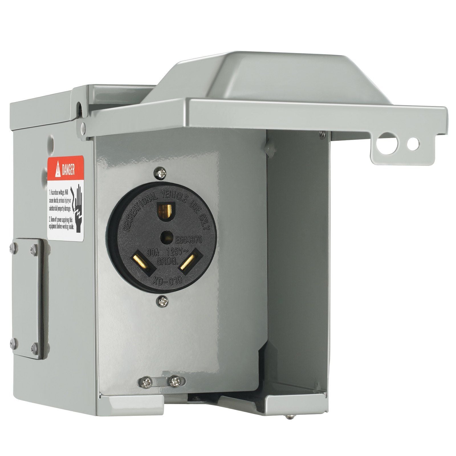 VEVOR 30 Amp RV Power Outlet Box, 125/250 Volt, Enclosed Lockable Outdoor RV Receptacle Box, NEMA TT-30R Weatherproof Electrical Panel, for RV Camper Trailer Motorhome Tested to UL Standards - Discount Msrp 