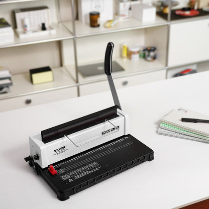 VEVOR Coil Spiral Binding Machine, Manual Book Maker 34-Holes Binding 120 Sheets, Punch Binder with 100pcs 5/16'' Coil Binding Spines, Adjustable Side Margin, for Letter Size, A4, A5 - Discount Msrp 