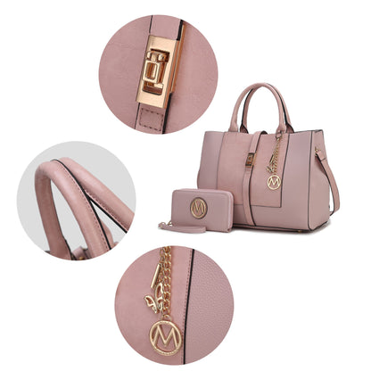 MKF Collection Yola Satchel Bag with Wallet Vegan Leather Women by Mia K - Discount Msrp 