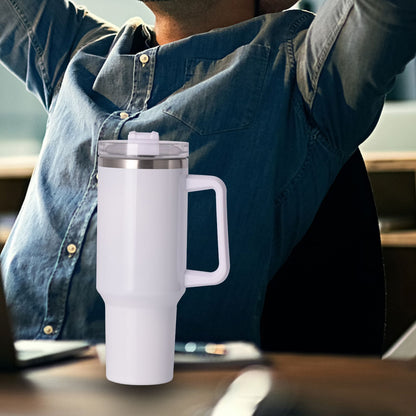 40oz large capacity tumbler With Handle And Straw Lid, Insulated Reusable Stainless Steel Water Bottles Travel Mug Coffee Cup car cup water cup For Men Women Outdoor Camping Driving, gift - Discount Msrp 