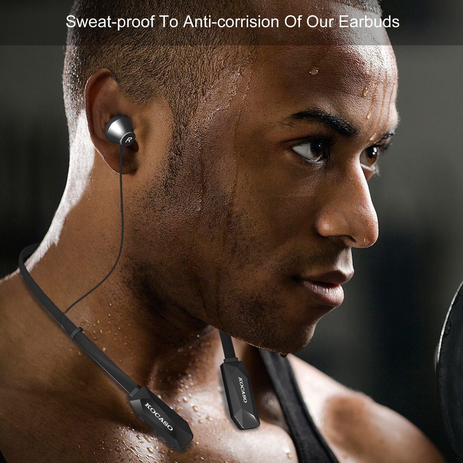 Wireless Neckband Headphones V4.2 Sweat-proof Sport Headsets Earbuds In-Ear Magnetic Neckbands Stereo Earphone - Discount Msrp 