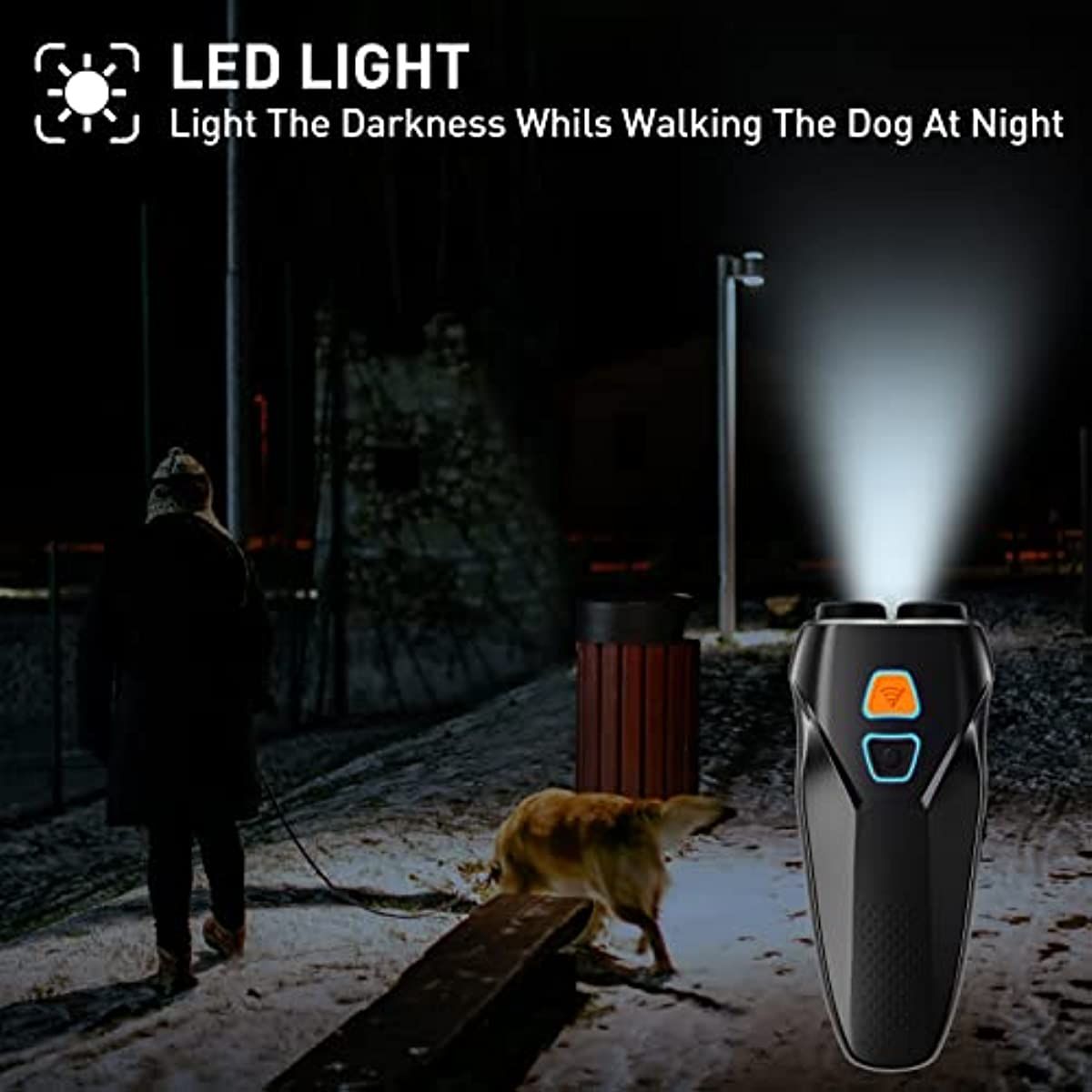 Dog Barking Control Devices Dual Sensor Anti Barking Device with Training/Deterrent Modes Dog Whistle to Stop Barking Ultrasonic Dog Barking Deterrent with LED Flashlight 25 FT Range Rechargeable - Discount Msrp 