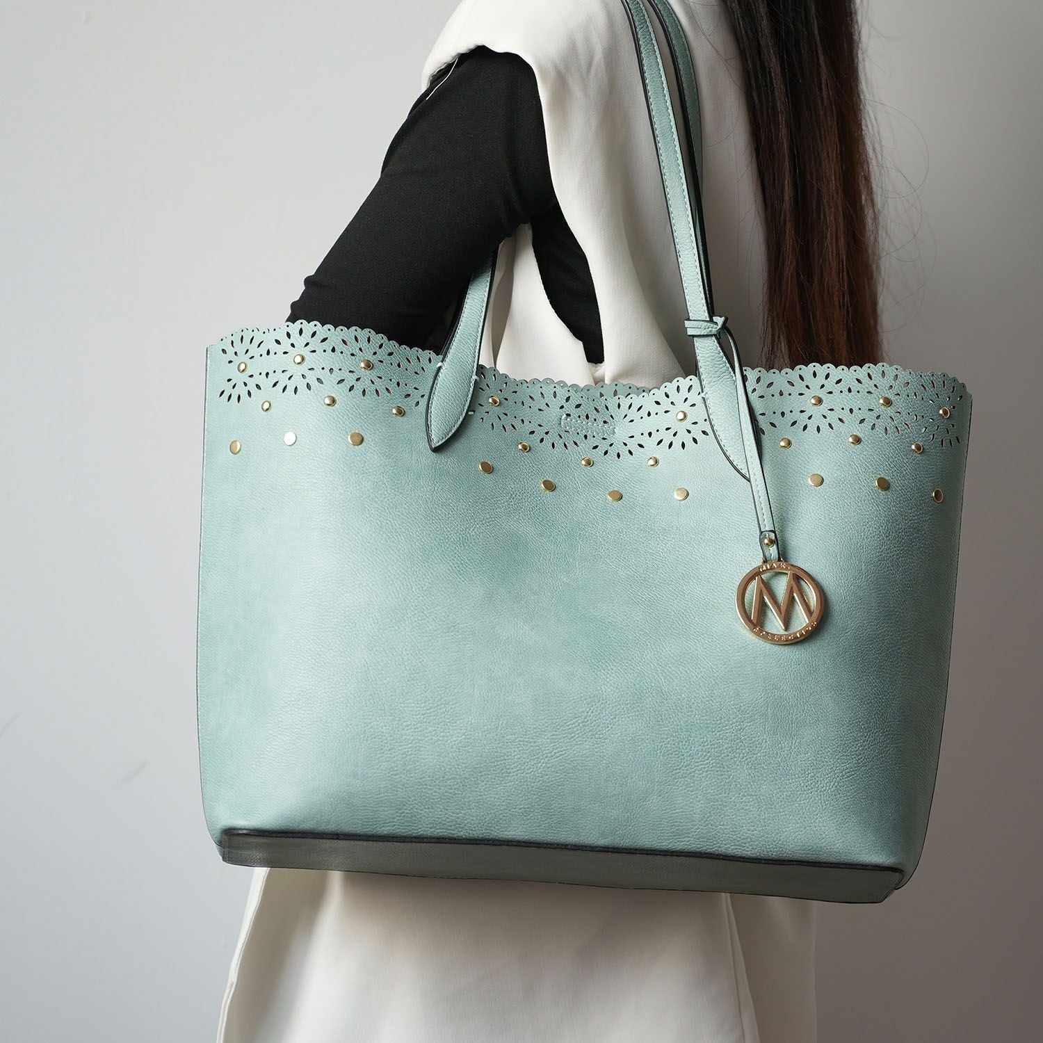MKF Collection Mariahna 3 PCS Shopper Tote, Cross and Wallet Handbag by Mia K - Discount Msrp 